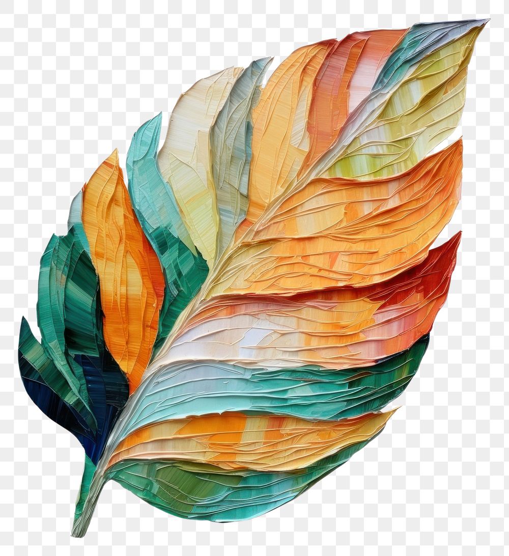 PNG  Leaf painting plant art. AI generated Image by rawpixel.