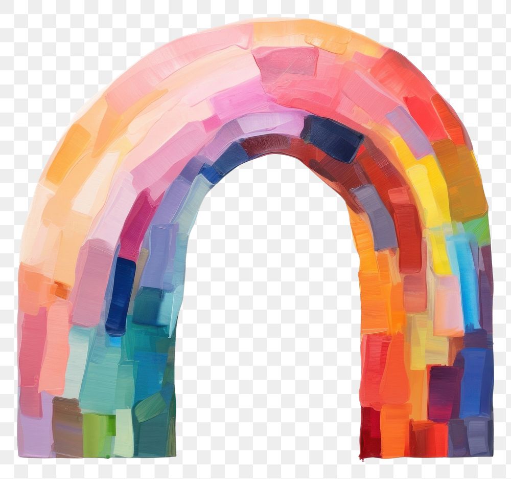 PNG  Rainbow painting shape arch. AI generated Image by rawpixel.