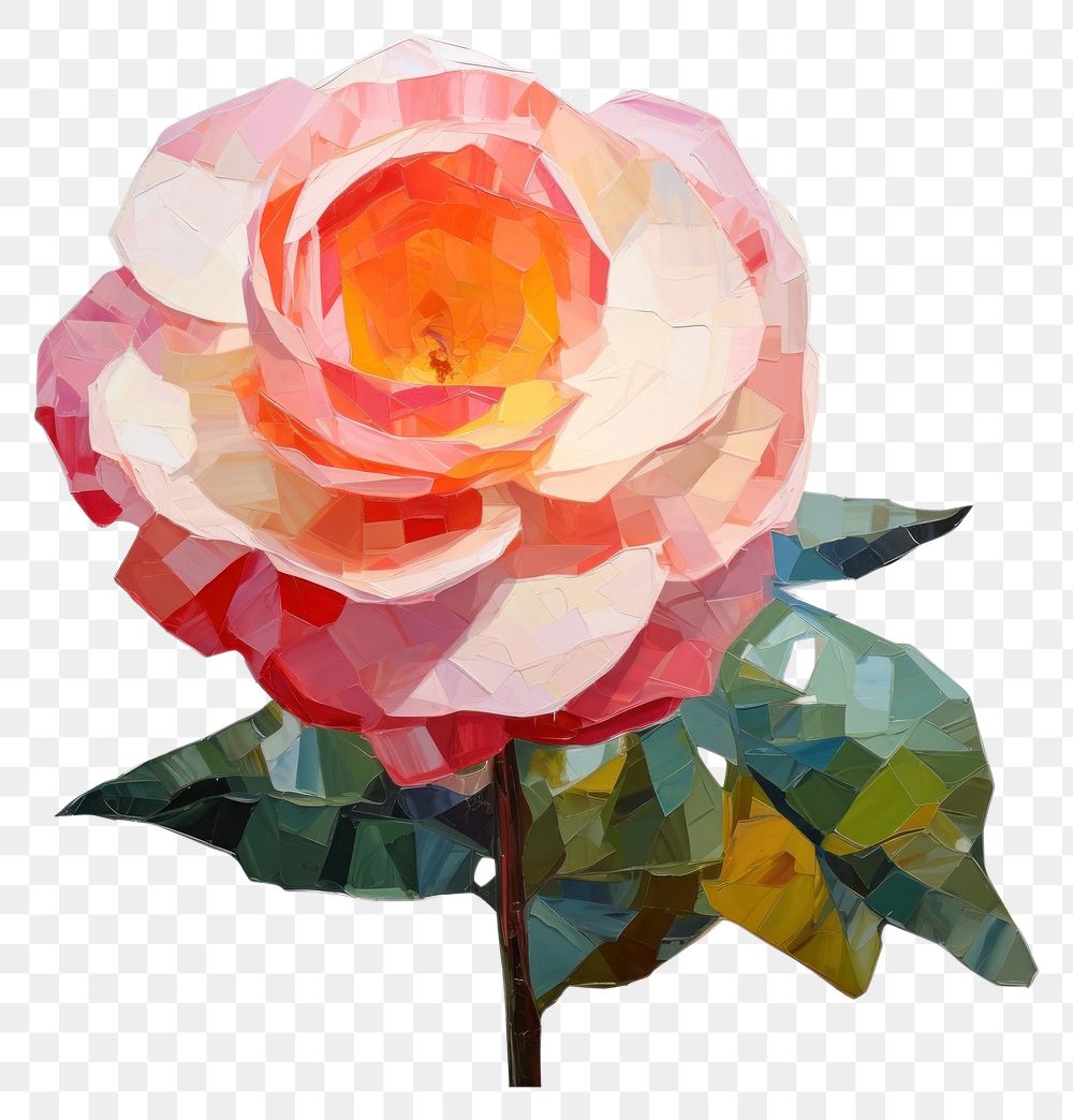 PNG  Rose flower painting plant art. AI generated Image by rawpixel.