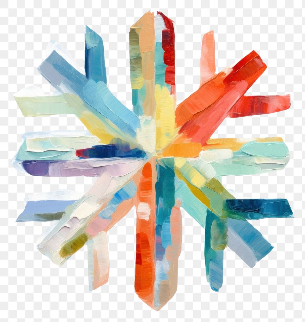 PNG  Snowflake painting collage shape. AI generated Image by rawpixel.