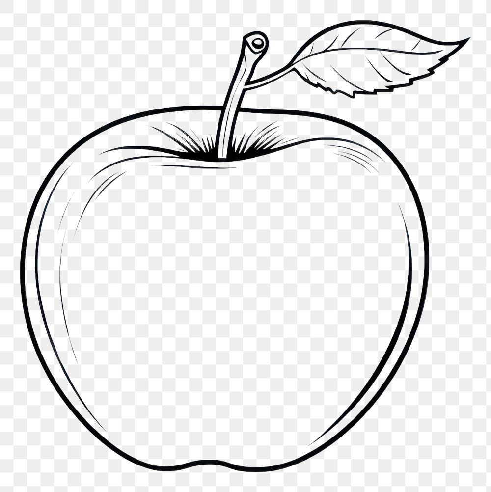 PNG  Apple sketch drawing fruit. AI generated Image by rawpixel.