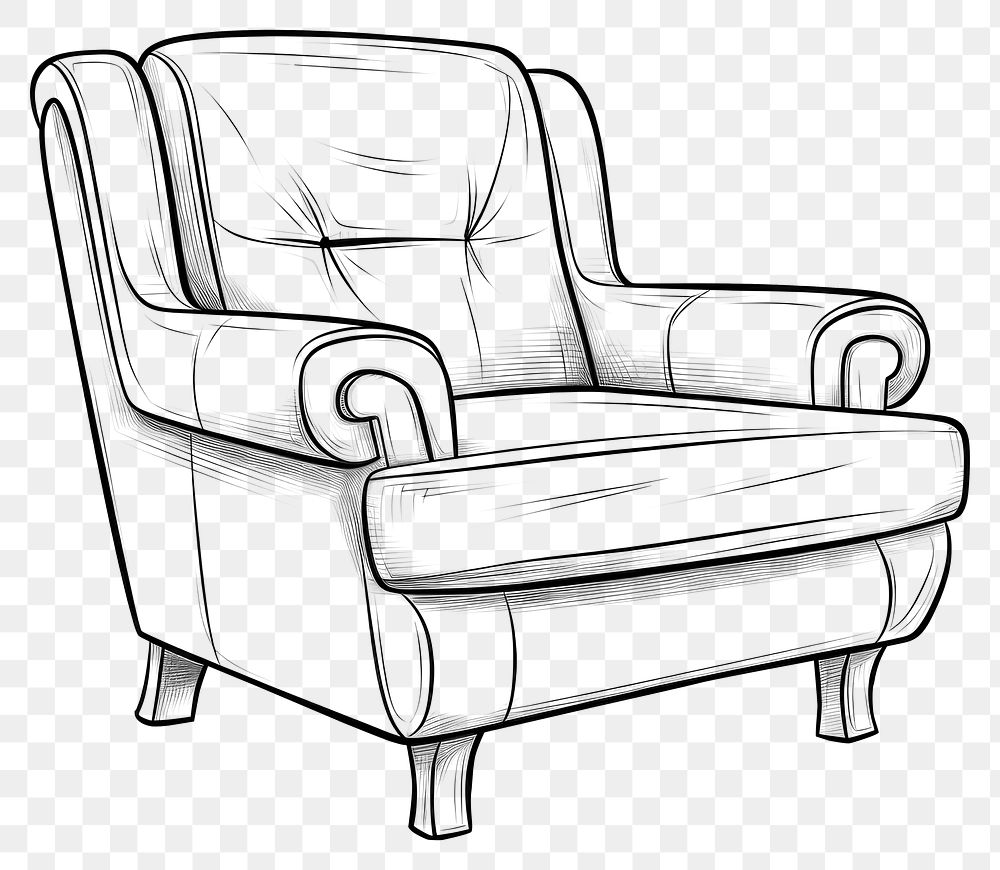 PNG Armchair furniture sketch line. 