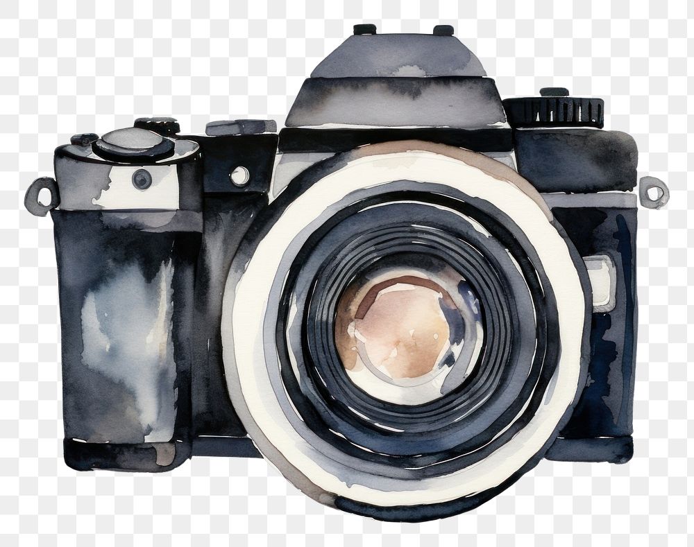 PNG Camera white background photographing electronics. AI generated Image by rawpixel.