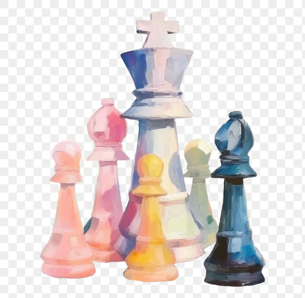 PNG  Chess painting game white background. AI generated Image by rawpixel.