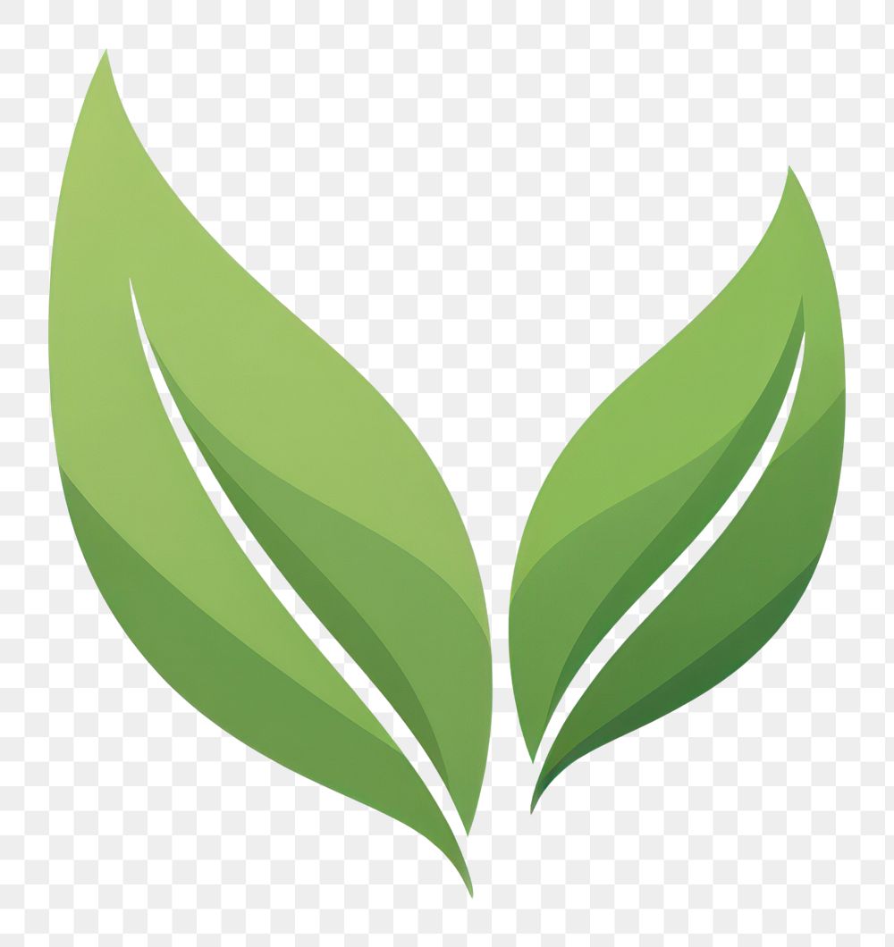 PNG  Two leaf green plant logo. AI generated Image by rawpixel.