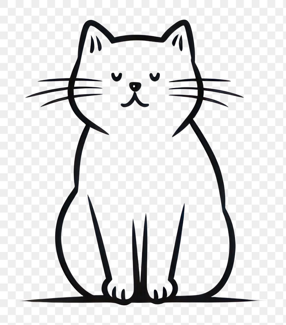 PNG  Cat drawing animal mammal. AI generated Image by rawpixel.