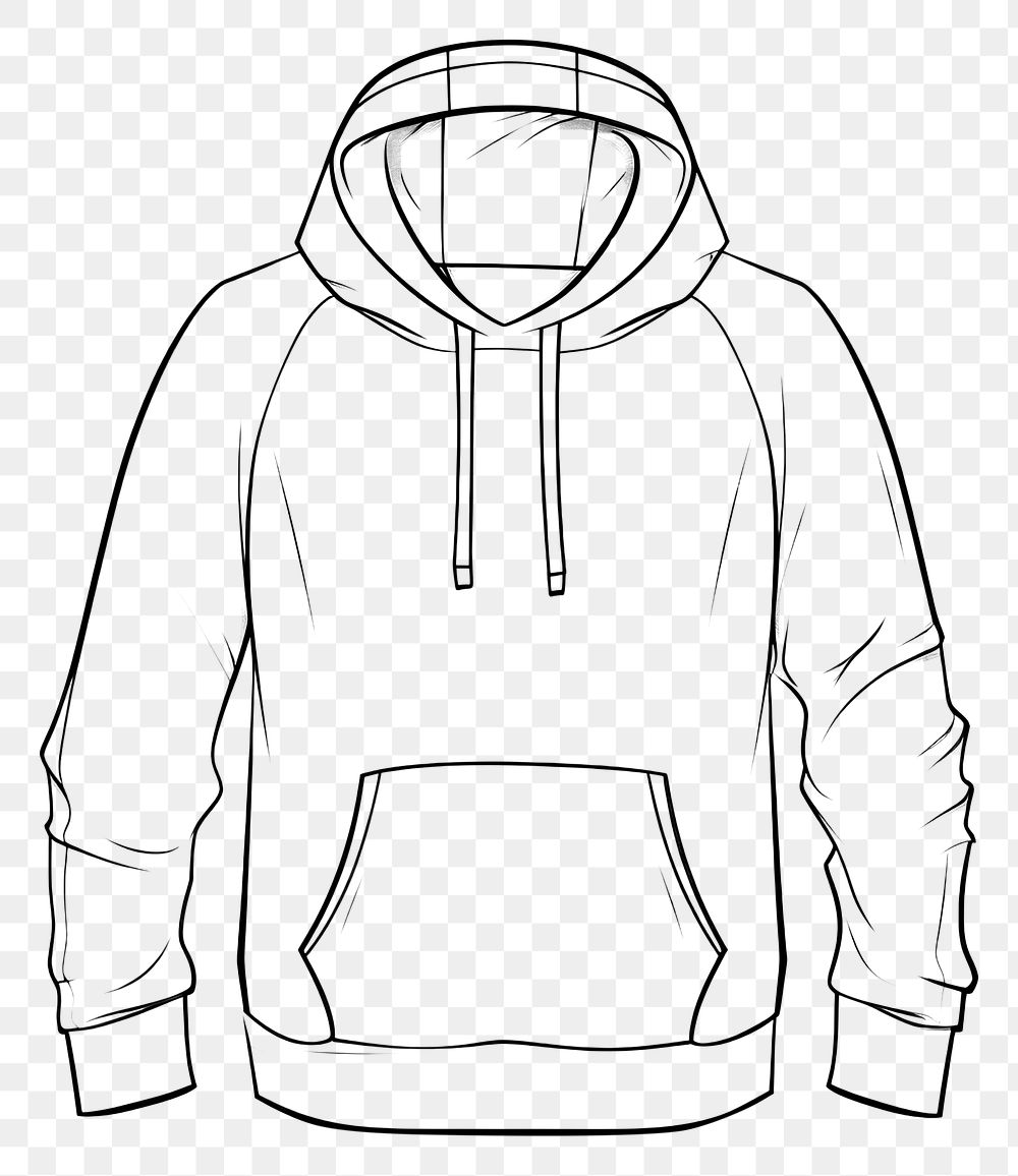PNG  Hoodie sweatshirt sweater sketch. AI generated Image by rawpixel.