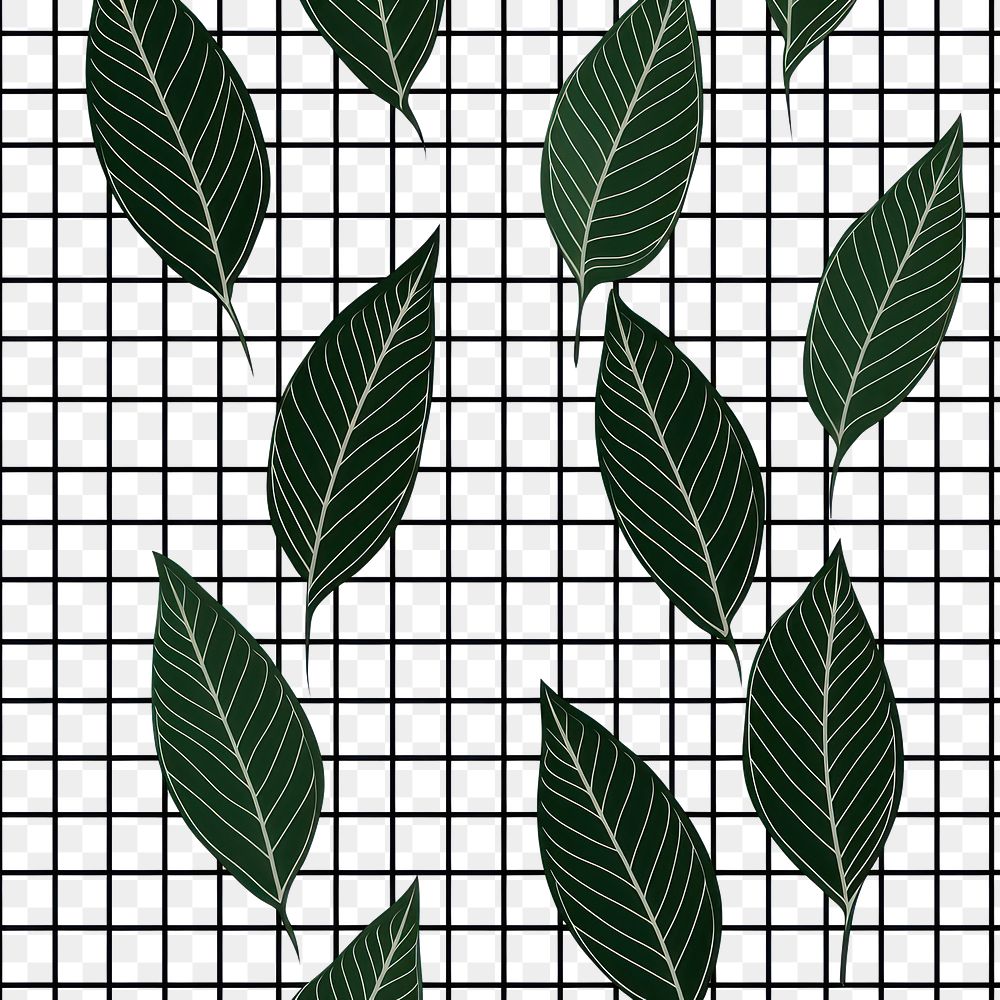 PNG Grid pattern backgrounds plant line. AI generated Image by rawpixel.