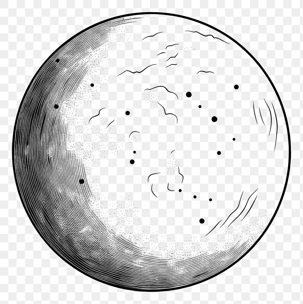 PNG  Moon astronomy sphere sketch. AI generated Image by rawpixel.