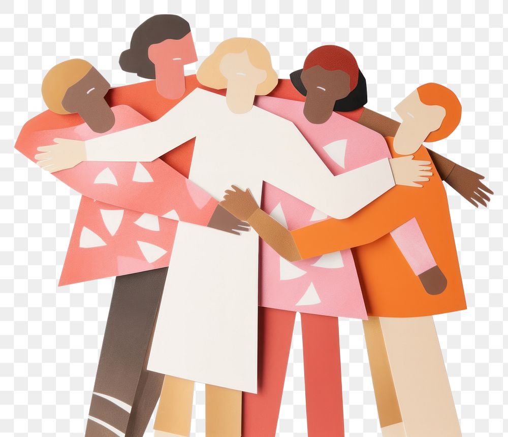 PNG  Embrace diversity people togetherness clothing cartoon. AI generated Image by rawpixel.