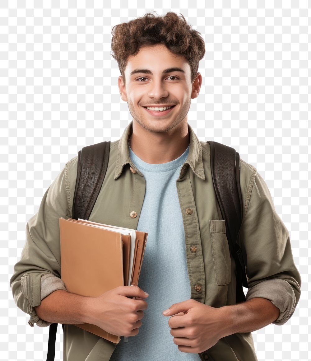 PNG Young man student smile standing