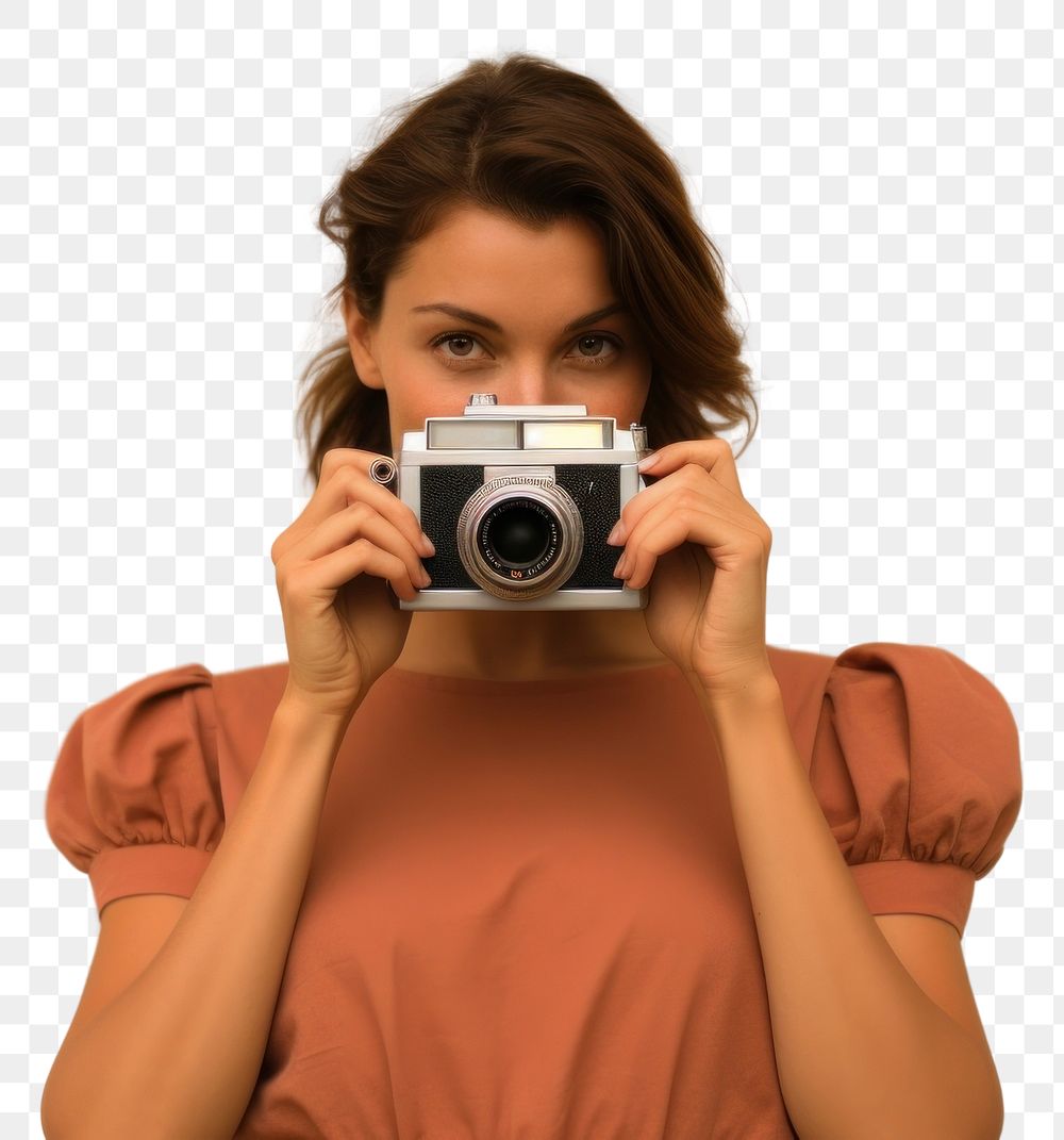 PNG Woman taking photo portrait camera adult. AI generated Image by rawpixel.