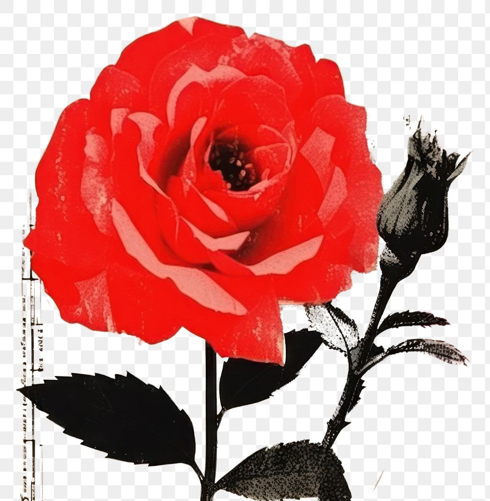 PNG Flower plant rose art. AI generated Image by rawpixel.