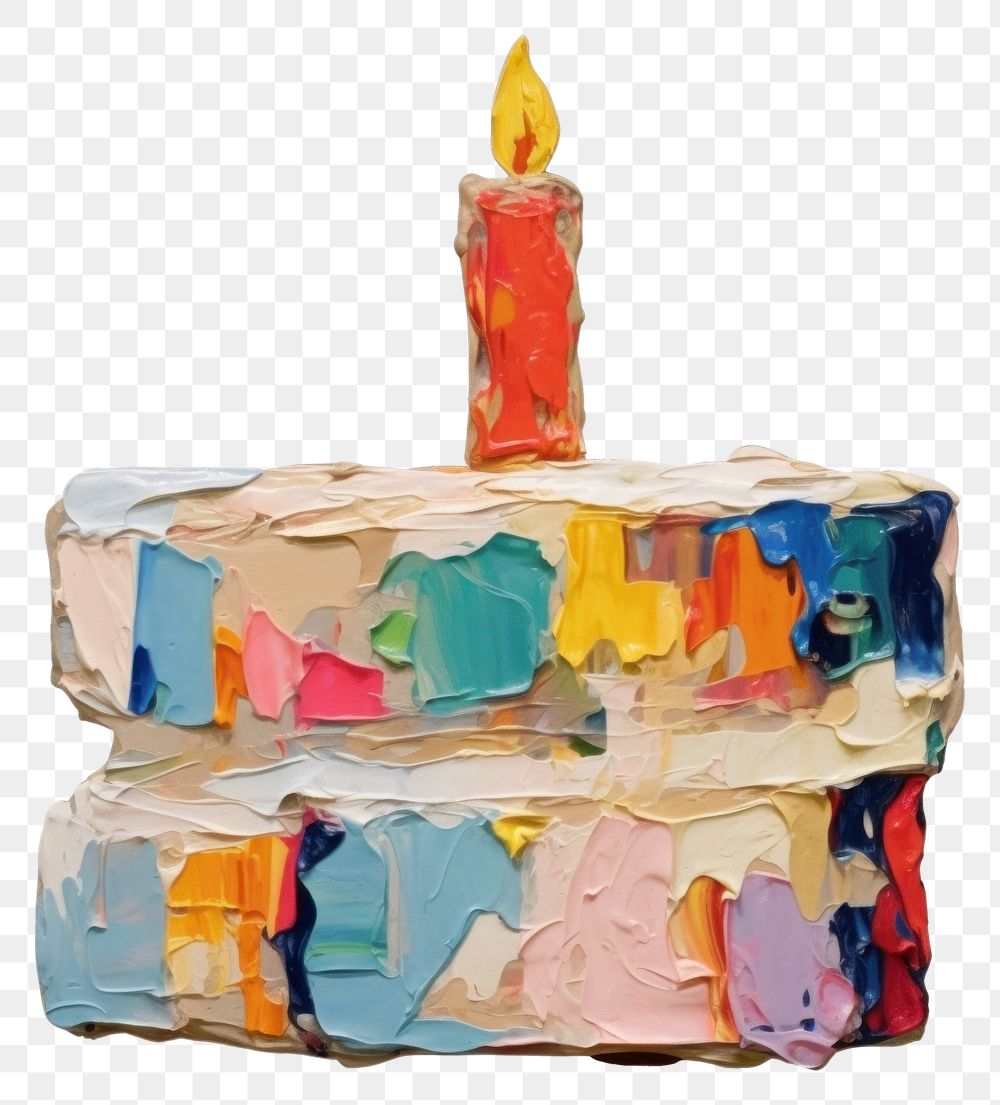 PNG  Birthday cake craft art white background. AI generated Image by rawpixel.