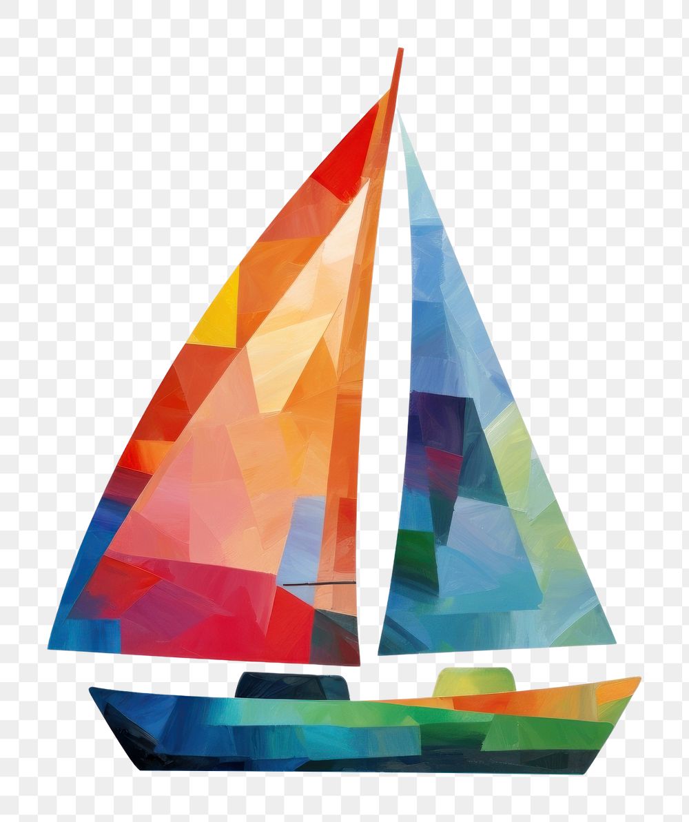 PNG  Sailing boat watercraft sailboat painting. AI generated Image by rawpixel.