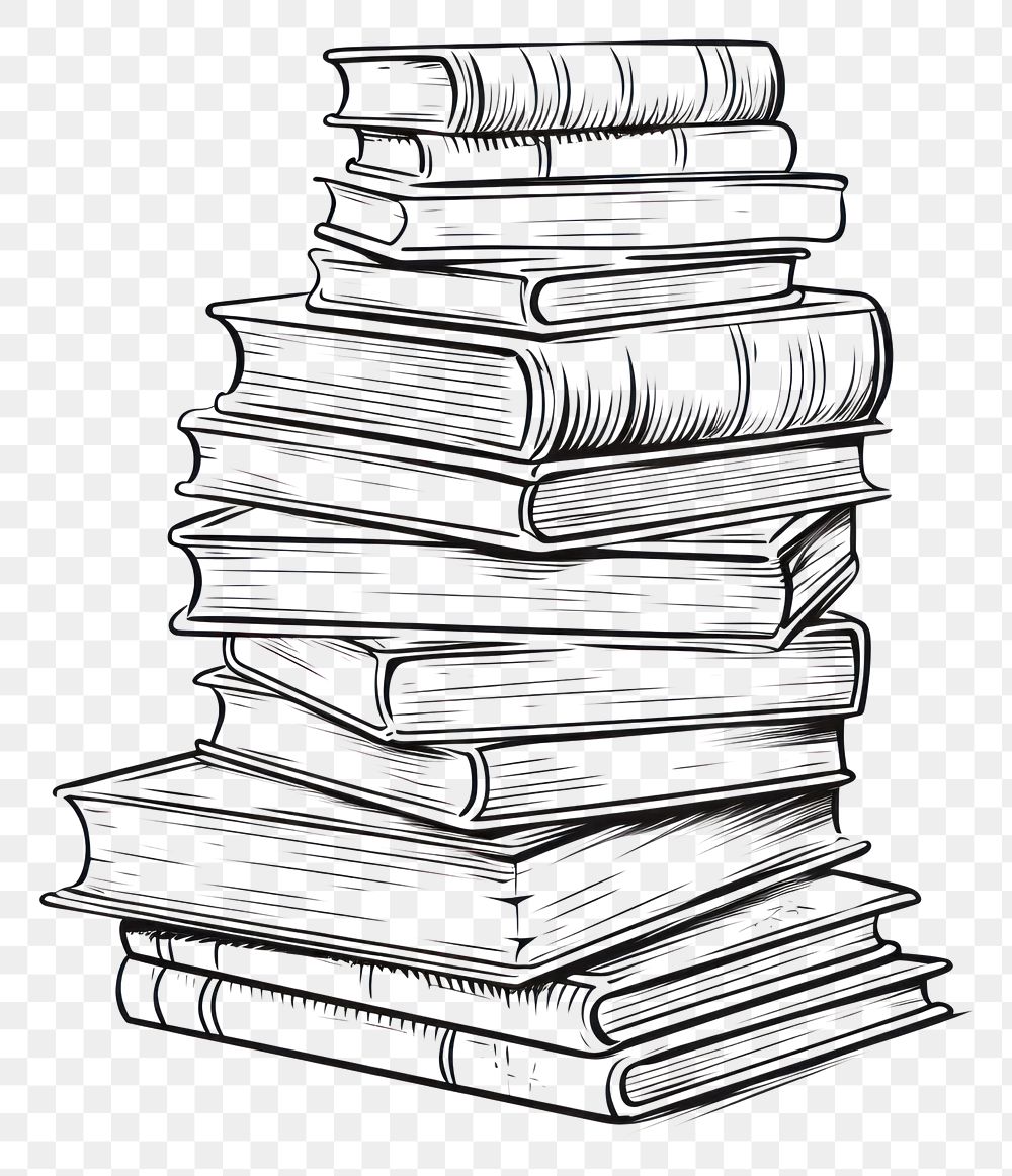 PNG  Stack of books sketch publication drawing