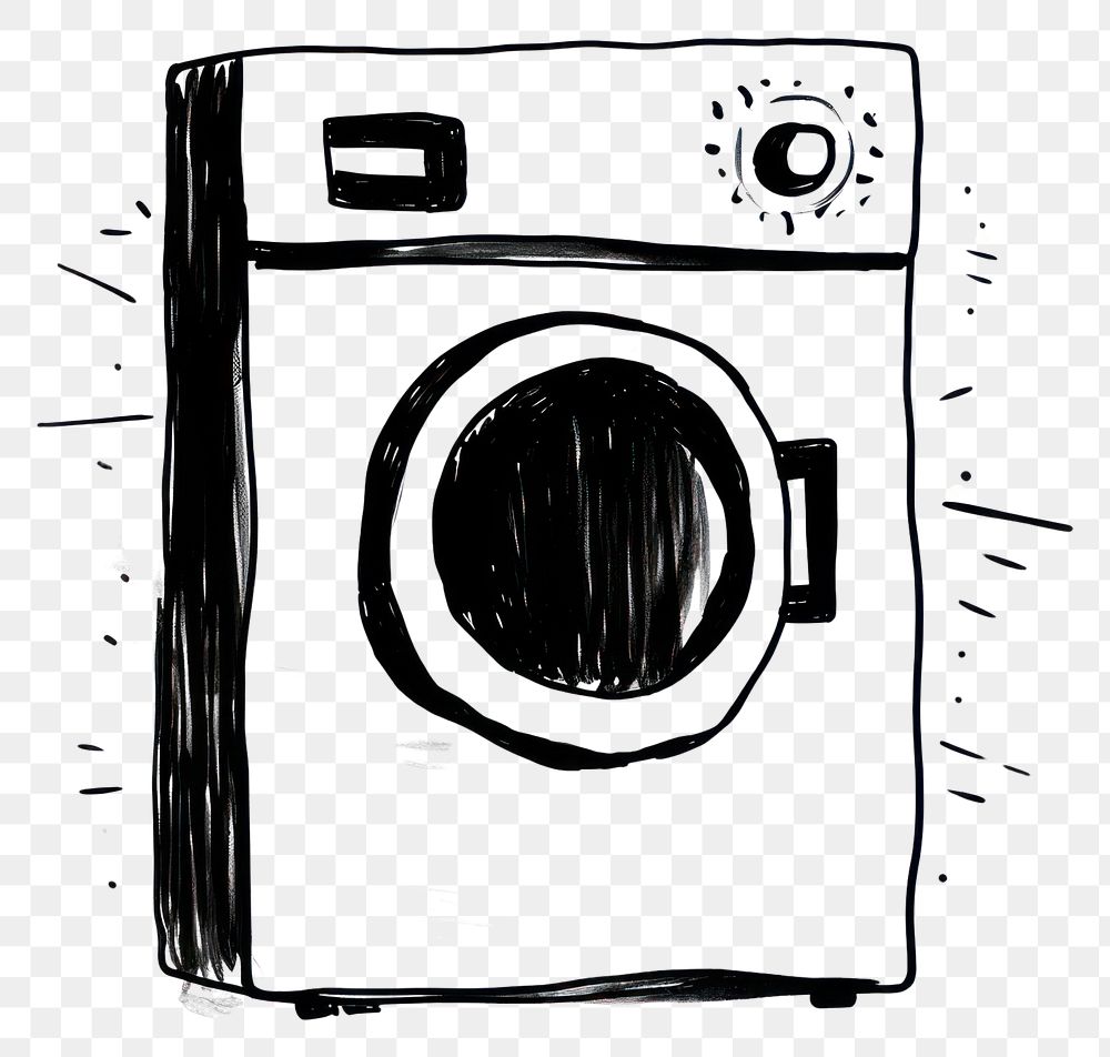 PNG  Laundry appliance drye laundry drawing dryer. AI generated Image by rawpixel.