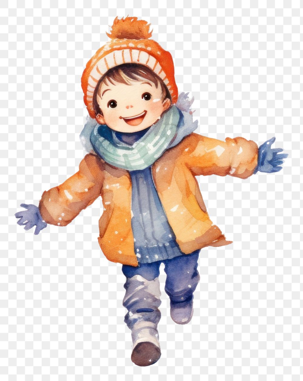 PNG  Playing snow on winter representation portrait cute. AI generated Image by rawpixel.