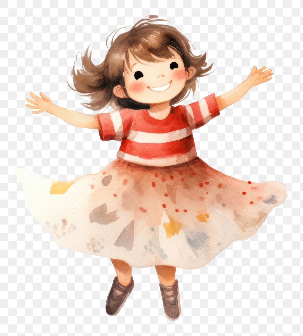 PNG  Girl wearing christmas dress portrait dancing cute. AI generated Image by rawpixel.