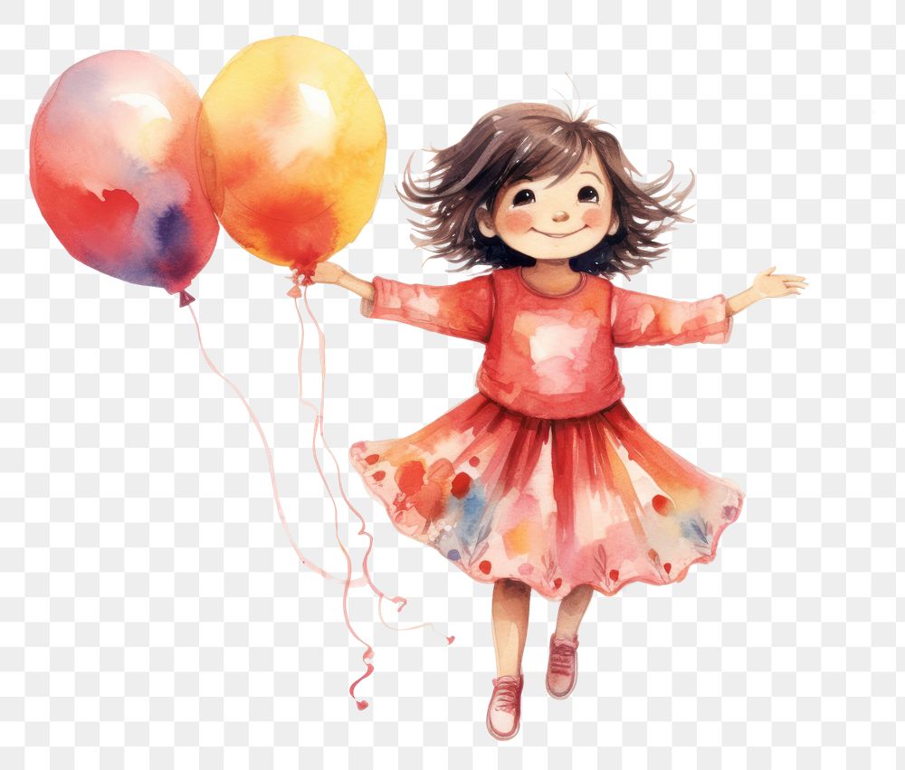 PNG  Girl in fancy dress representation balloon child. AI generated Image by rawpixel.