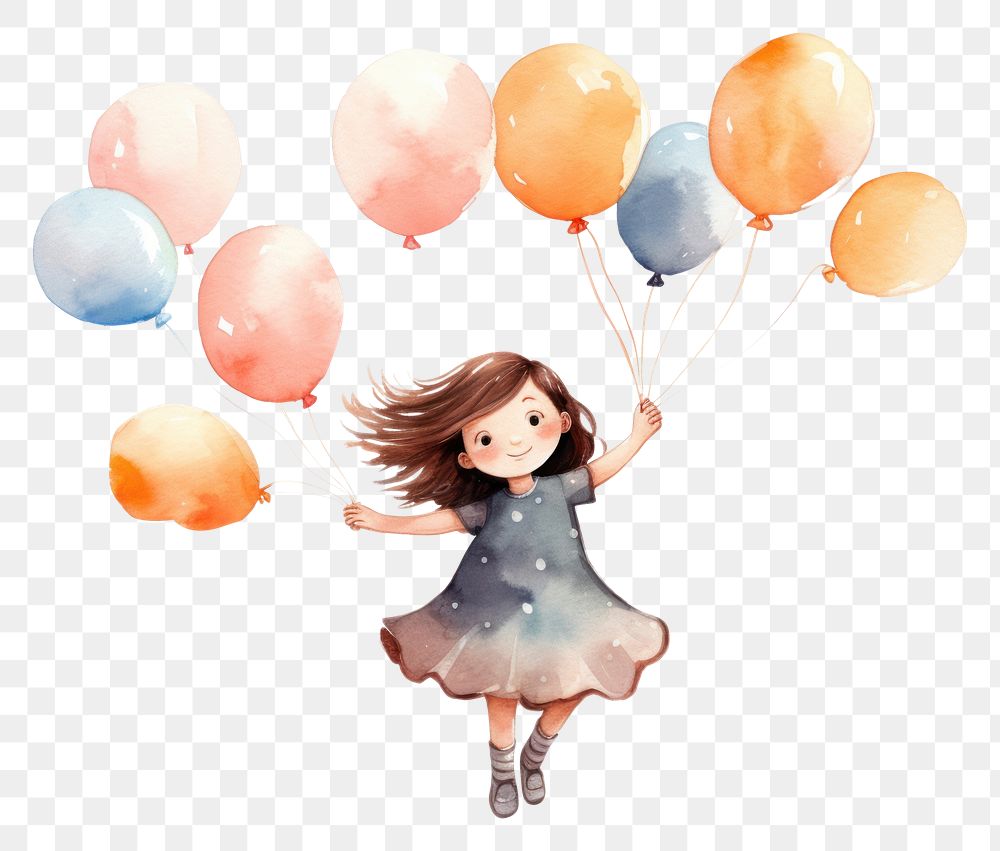 PNG  Girl birthday party balloon celebration anniversary. AI generated Image by rawpixel.