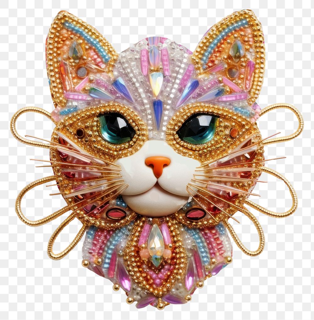 PNG Cat brooch jewelry bead. AI generated Image by rawpixel.