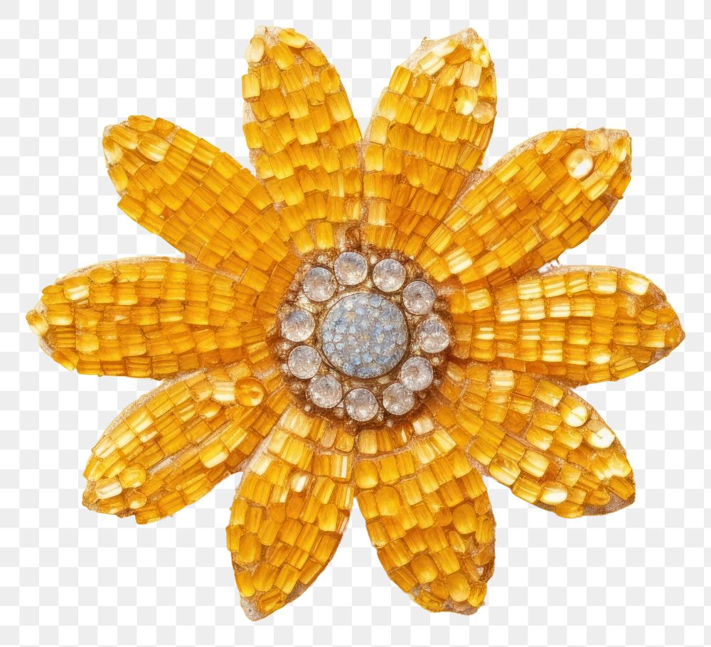 PNG Sunflower jewelry yellow brooch. AI generated Image by rawpixel.