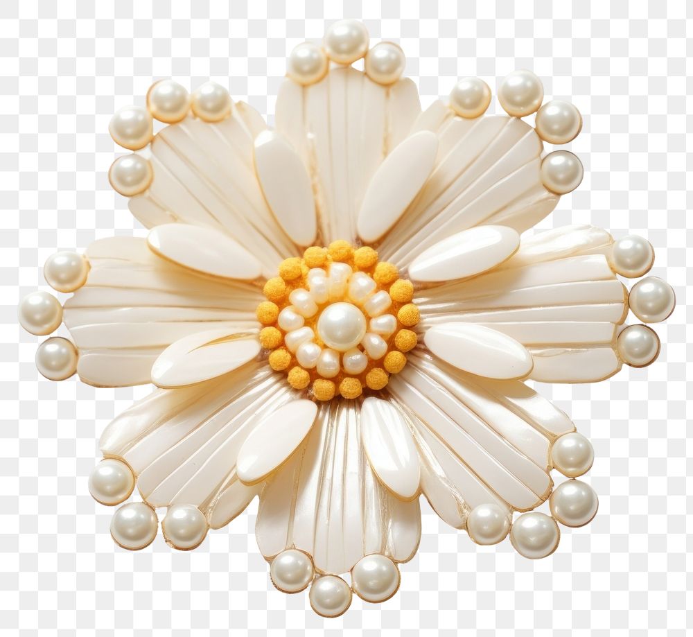 PNG Daisy brooch jewelry white. AI generated Image by rawpixel.