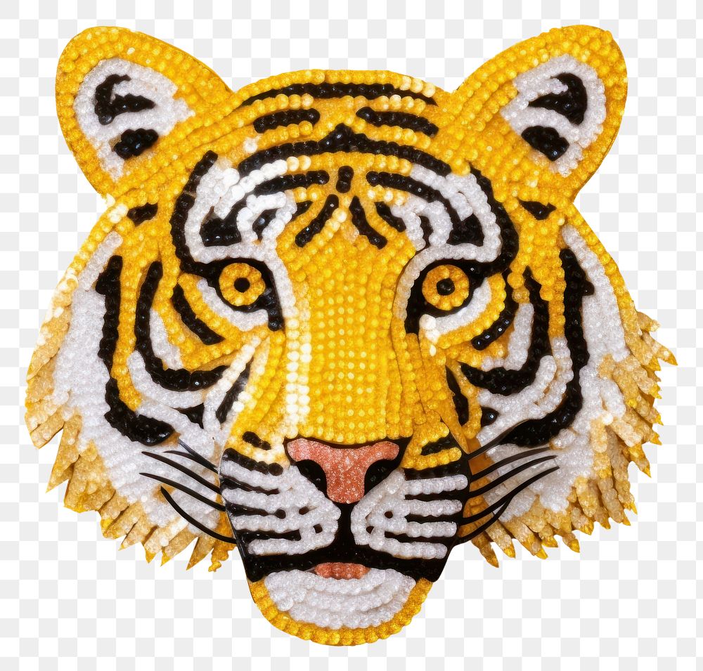 PNG Cute tiger animal yellow yellow background. AI generated Image by rawpixel.