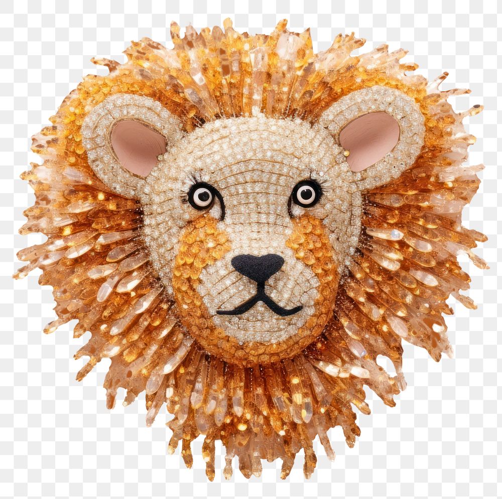 PNG Cute lion brooch art white background. AI generated Image by rawpixel.