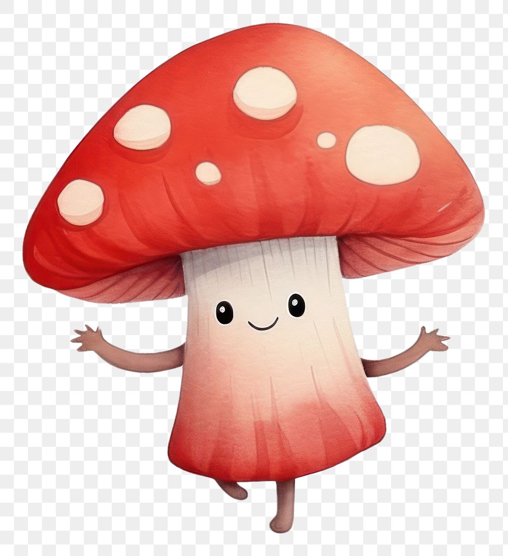 PNG  Mushroom white background toadstool vegetable. AI generated Image by rawpixel.