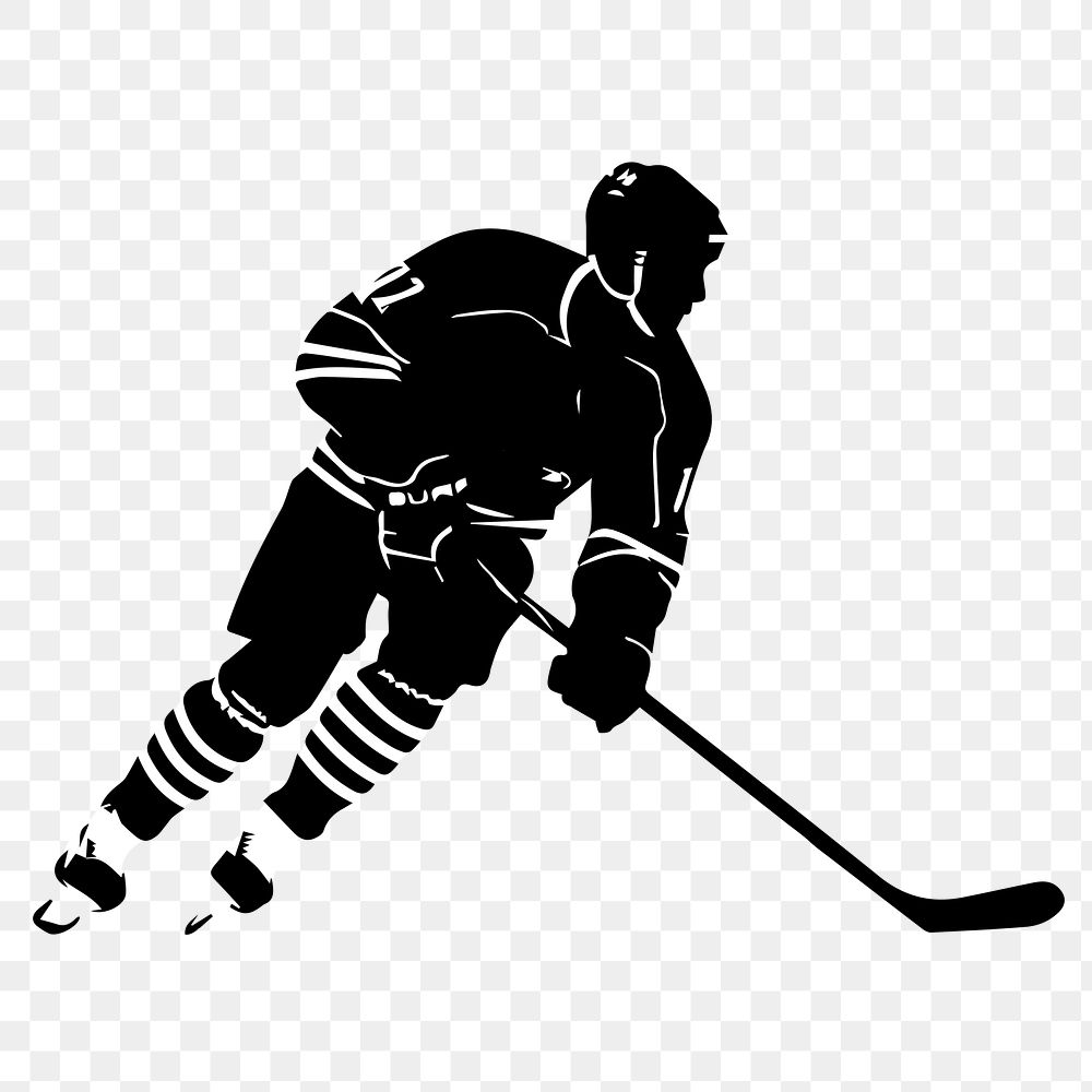 PNG  Ice hockey silhouette sports white background.