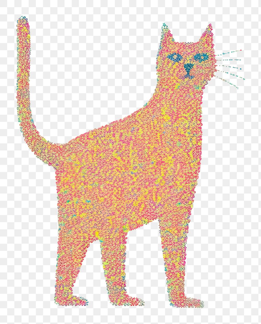 PNG A cat drawing animal mammal. AI generated Image by rawpixel.