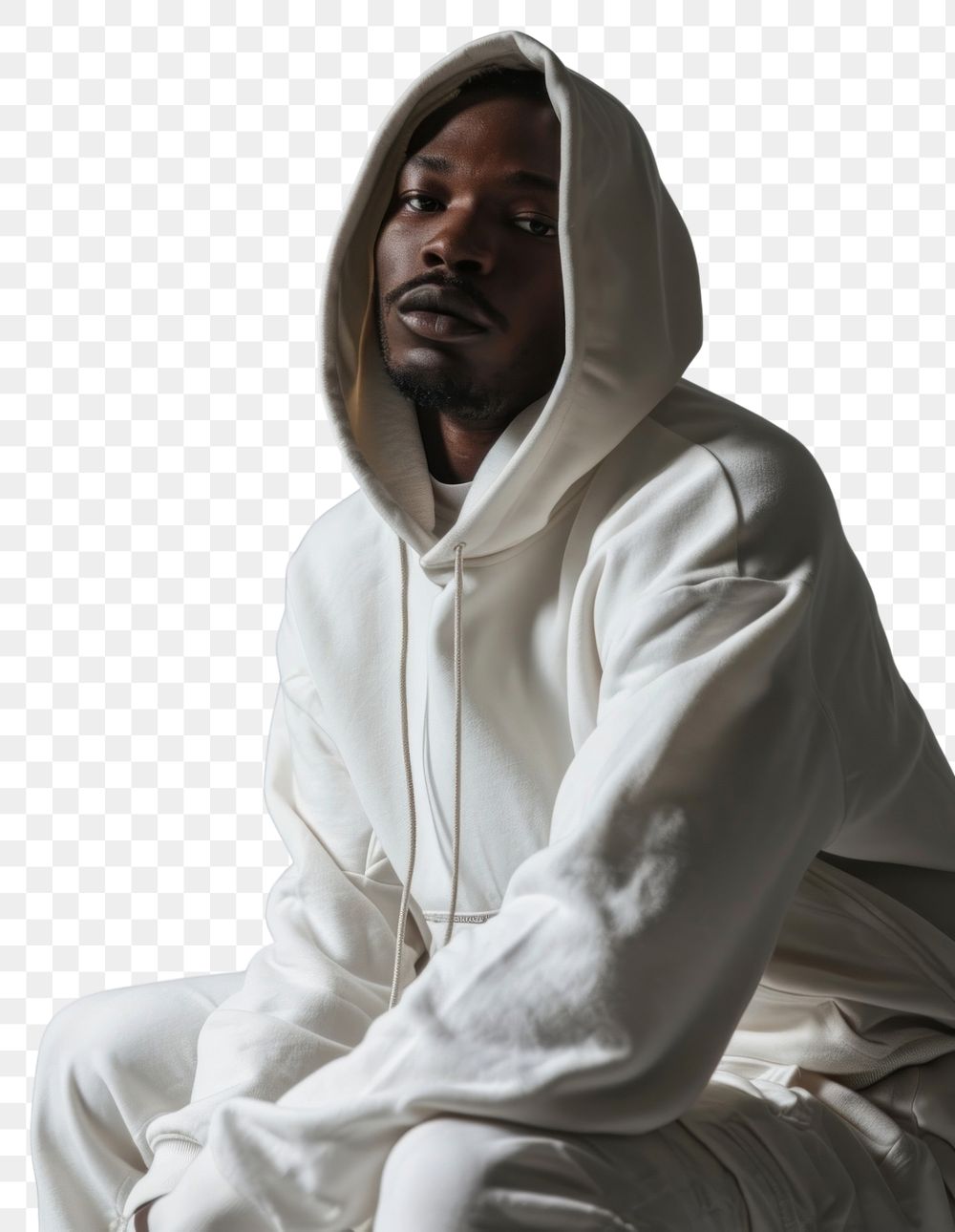 PNG  White hoodie sweater photography sweatshirt portrait. AI generated Image by rawpixel.
