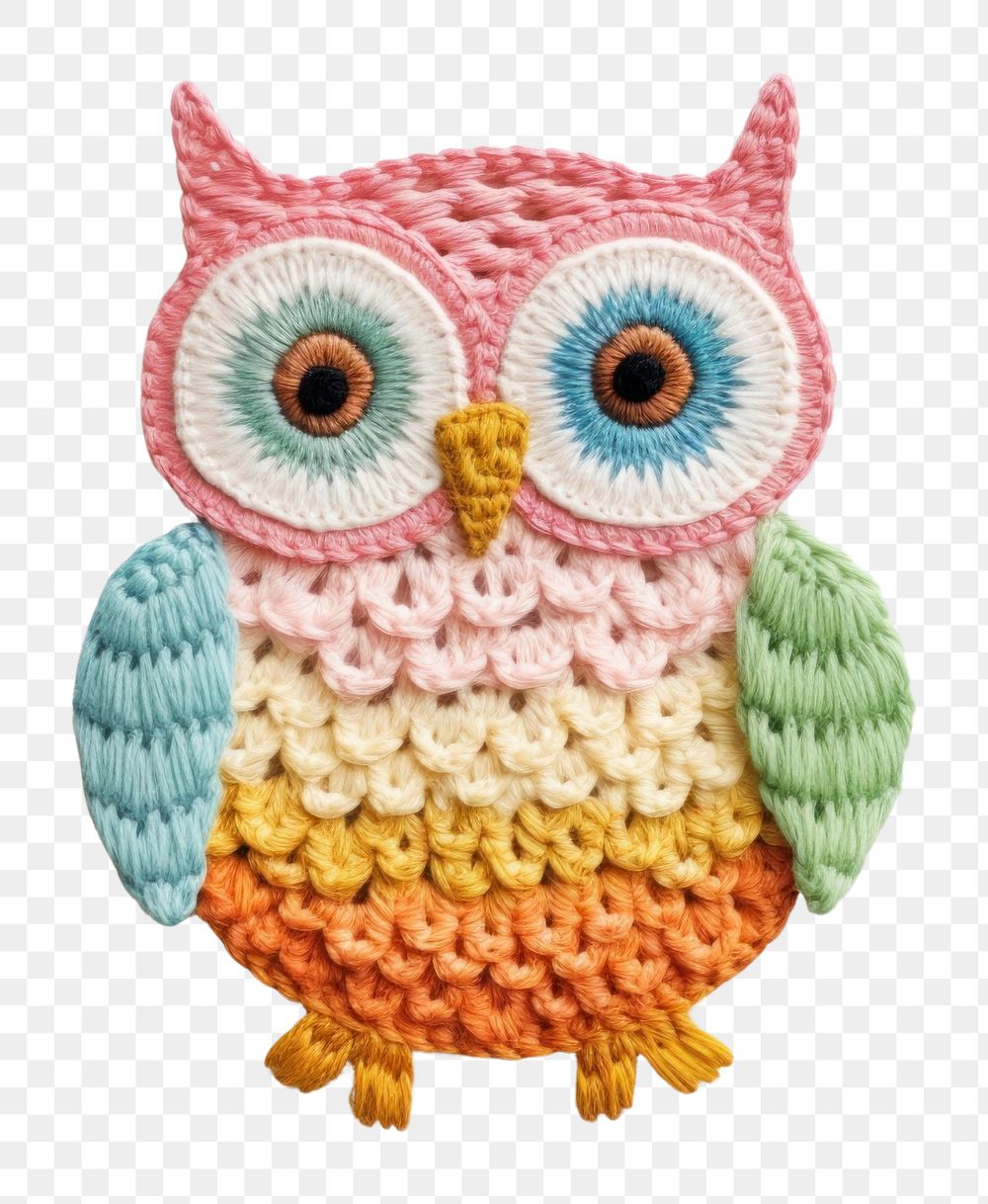 PNG Owl embroidery textile pattern. AI generated Image by rawpixel.