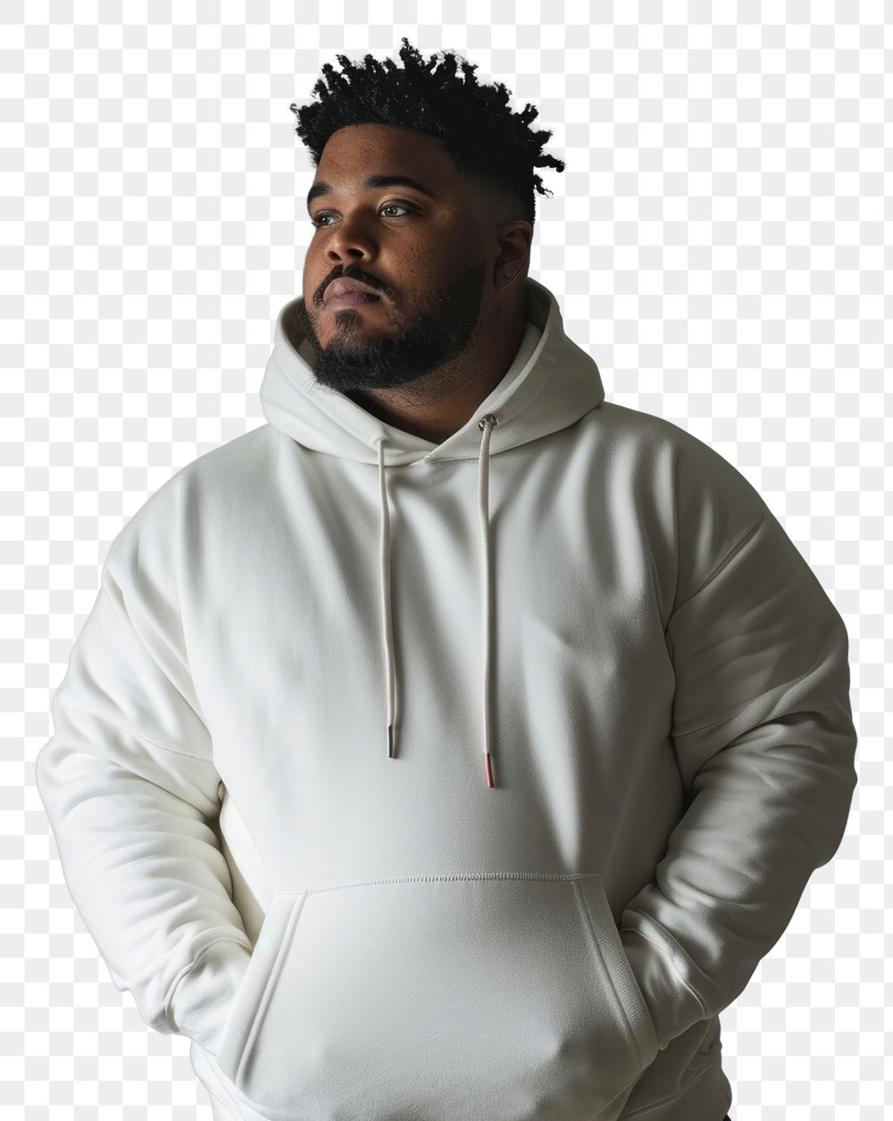 PNG  White hoodie sweater sweatshirt adult man. AI generated Image by rawpixel.