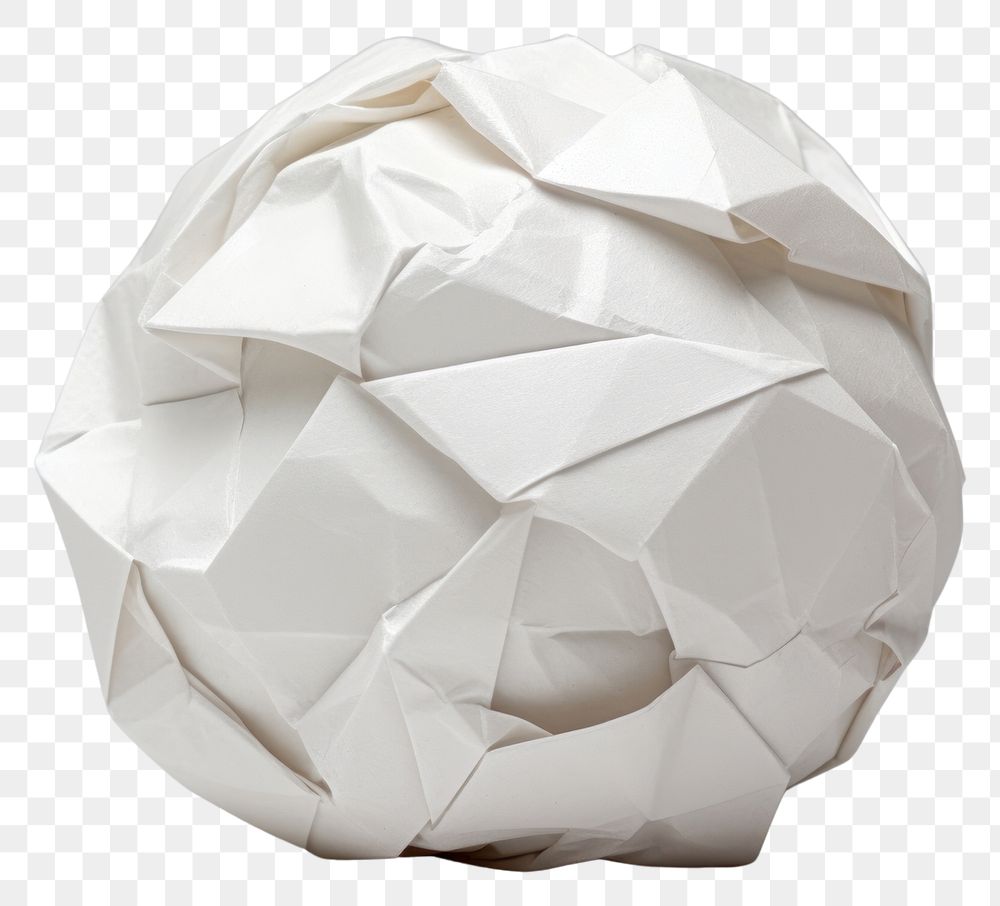 PNG Crumpled paper ball origami white art. AI generated Image by rawpixel.