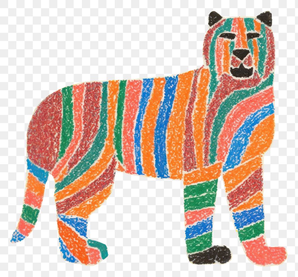 PNG A tiger painting animal mammal. AI generated Image by rawpixel.