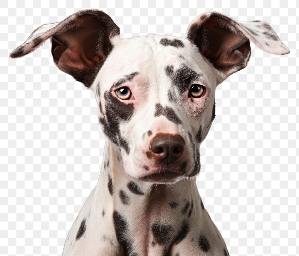 PNG A vitiligo dog portrait mammal animal. AI generated Image by rawpixel.