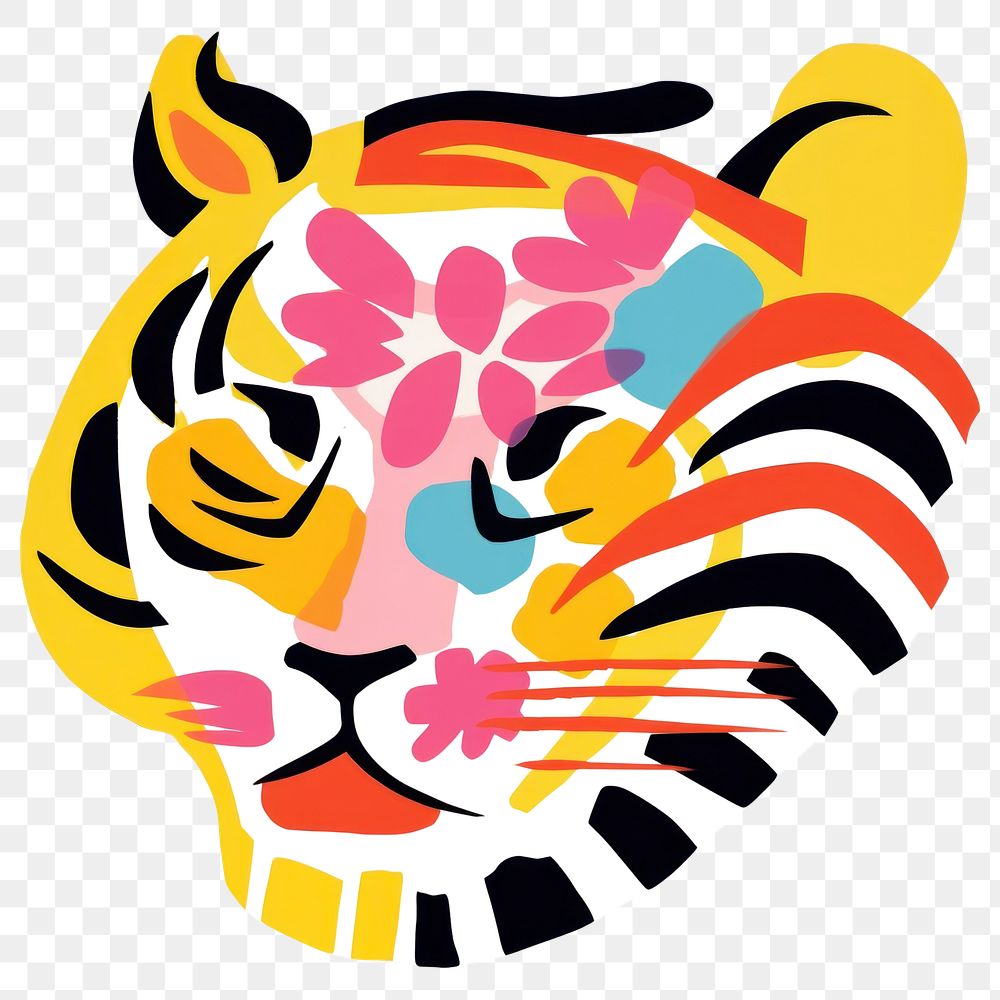 PNG Tiger graphics animal art. AI generated Image by rawpixel.