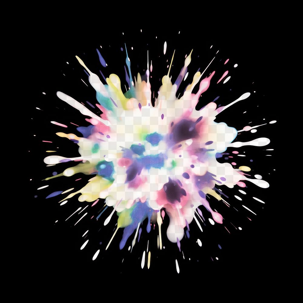 PNG Circle shape splattered fireworks pattern. AI generated Image by rawpixel.