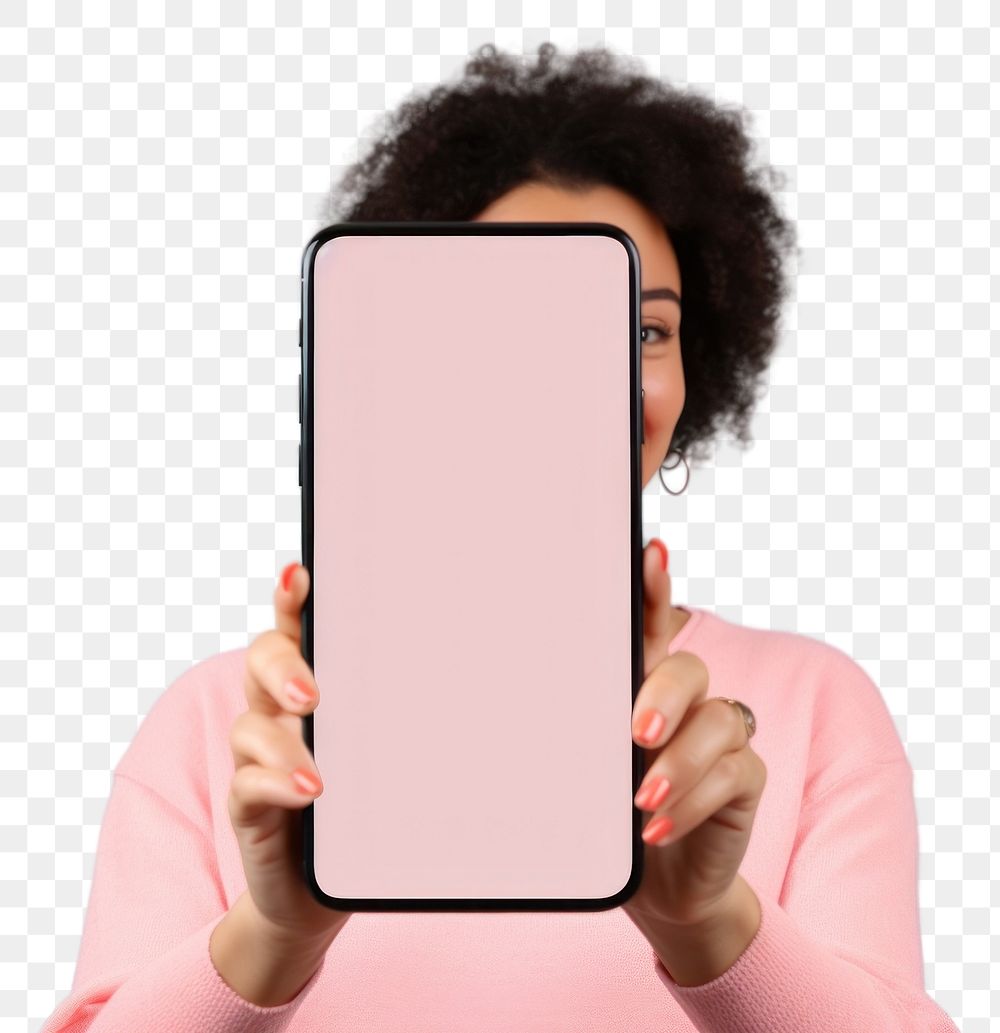 PNG Close up mobile phone at front holding screen adult. AI generated Image by rawpixel.