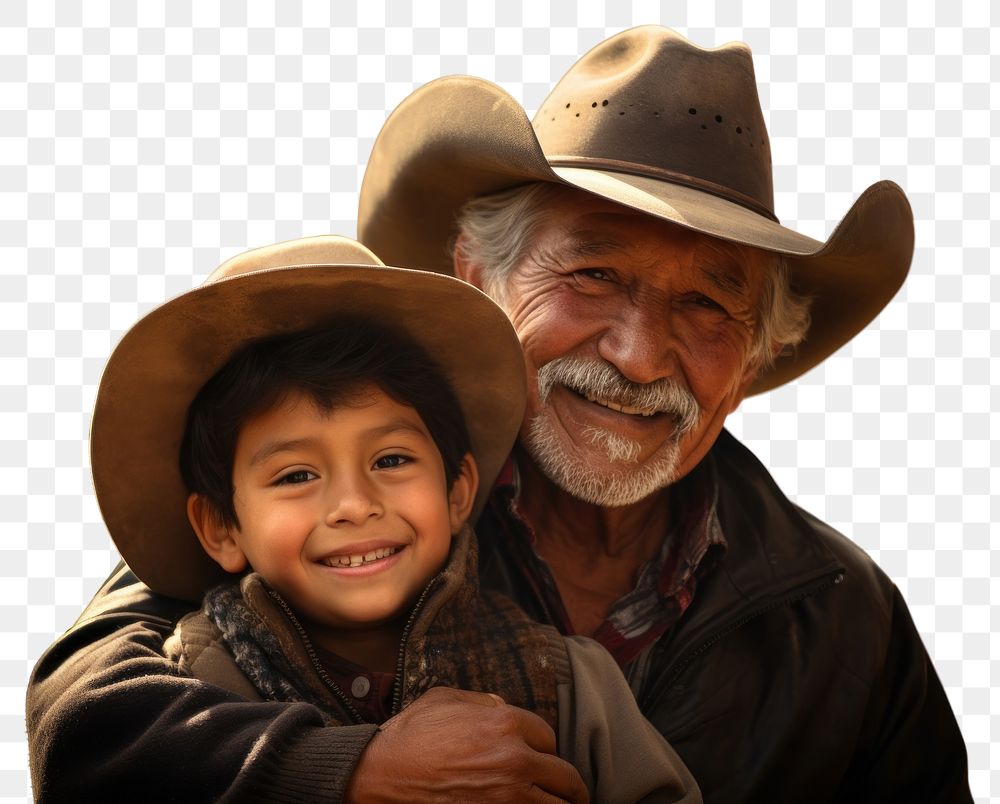 PNG Mexican grandfather and grandson photography portrait adult. AI generated Image by rawpixel.