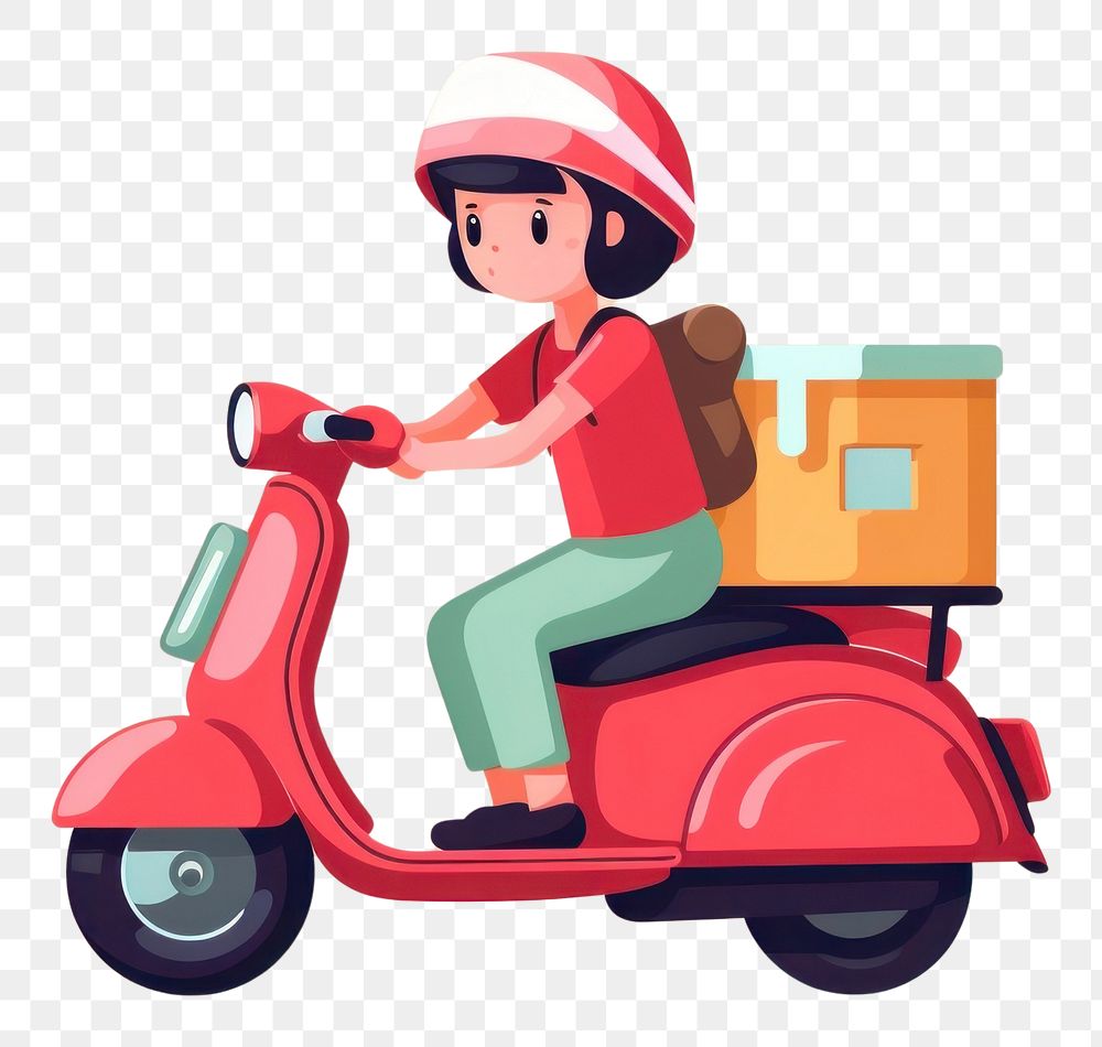 PNG Food deliver motorcycle vehicle scooter. AI generated Image by rawpixel.