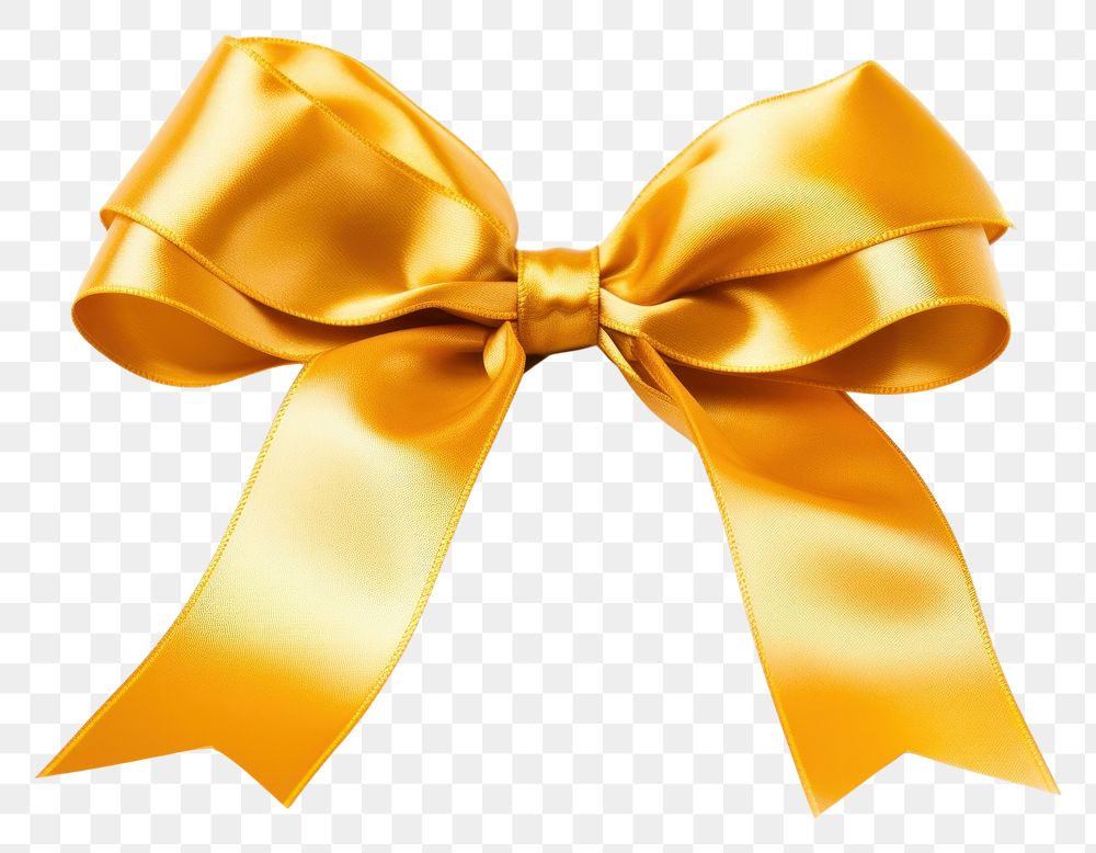 PNG Golden ribbon with bow white background celebration accessories. AI generated Image by rawpixel.