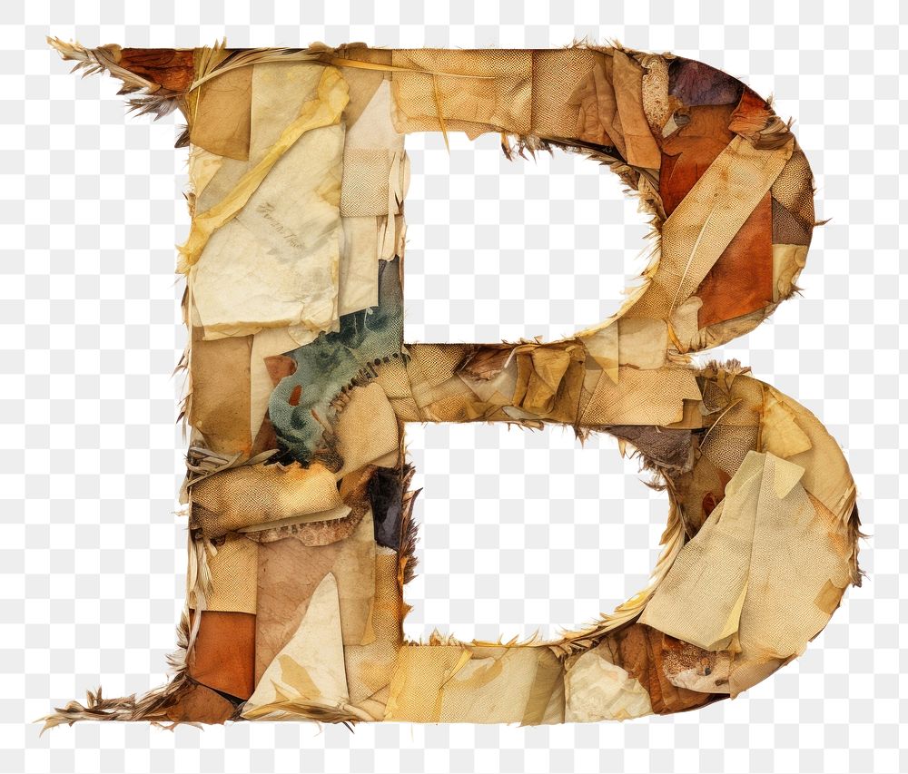 PNG Letter B text collage paper. AI generated Image by rawpixel.