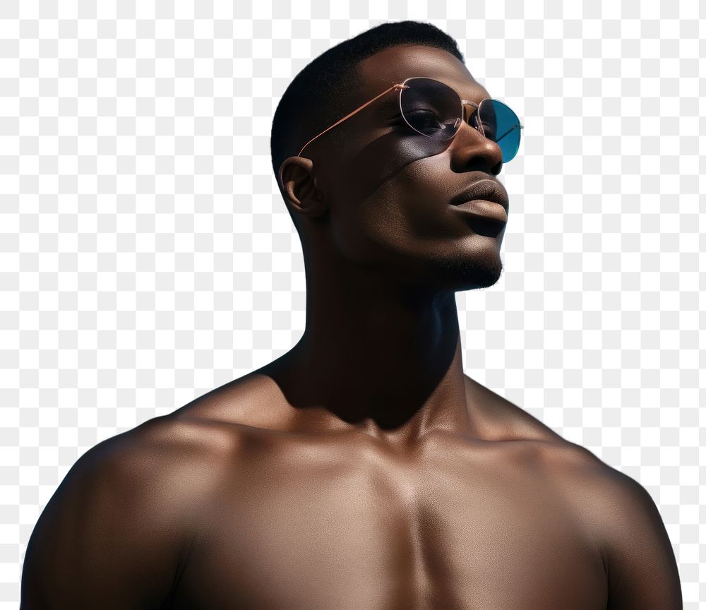 PNG Black male sunglasses portrait photo. AI generated Image by rawpixel.