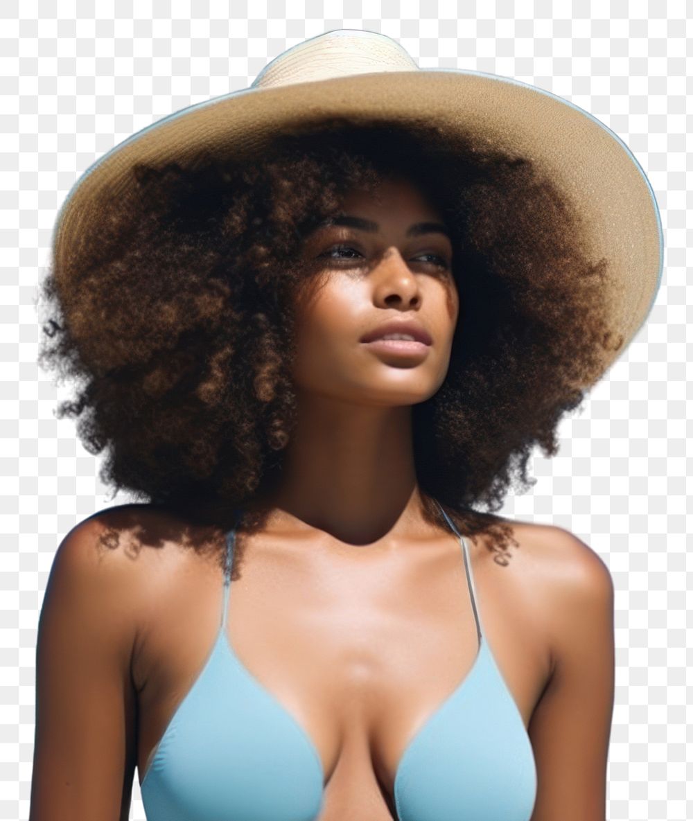 PNG Black female portrait summer adult. AI generated Image by rawpixel.