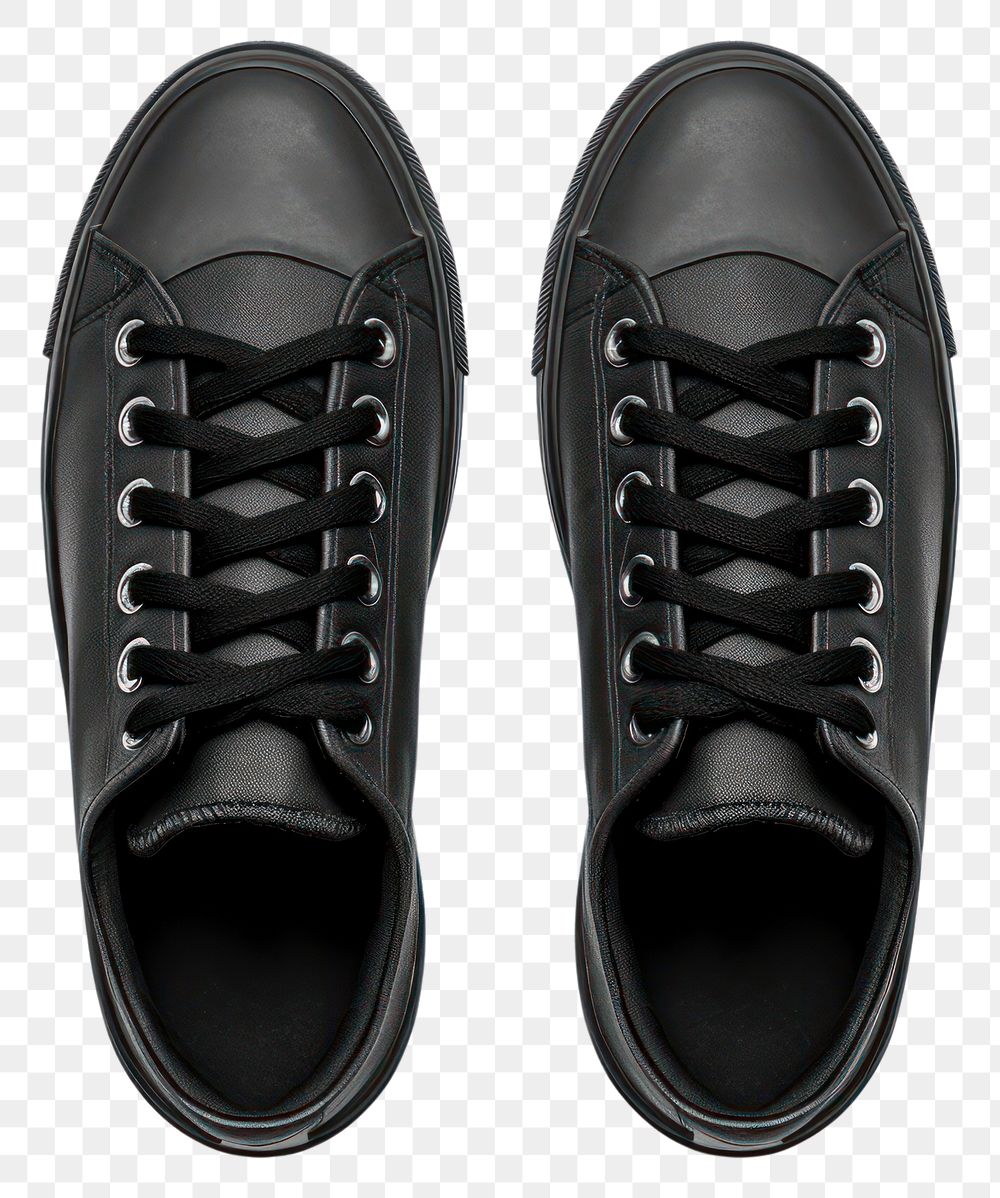PNG Photo Black sneaker footwear black white. AI generated Image by rawpixel.
