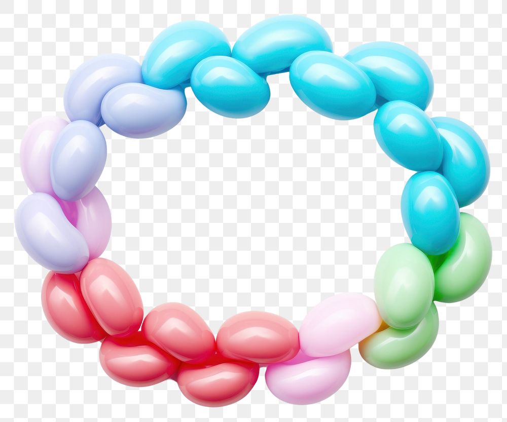 PNG  A balloon twisting in the shape of a circle shape bracelet jewelry white background. AI generated Image by rawpixel.